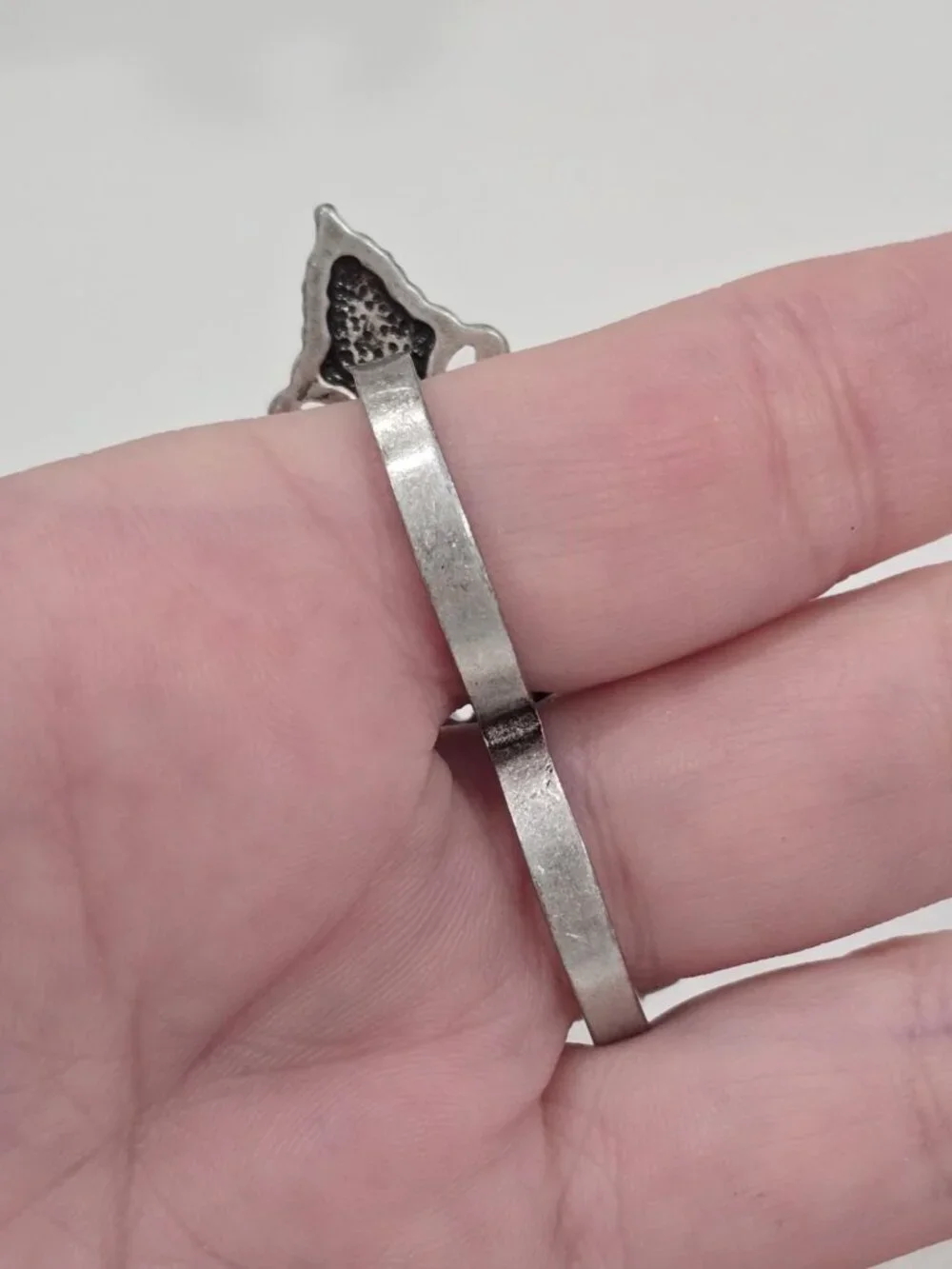 Killstar ✦ Mea Culpa Gothic Cross Ring ✦ Silver Black Crystal Double Band 9 NIP